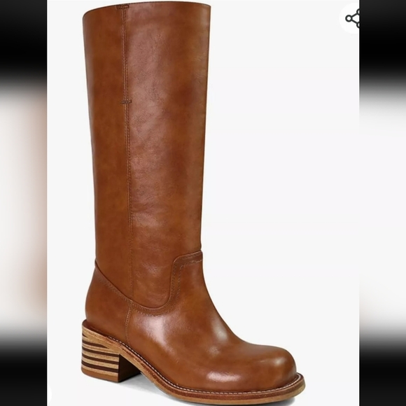 Ubwdu NWOB! Western Knee High Block Heel Boots in Saddle. Sz 6. R2S! - Picture 1 of 16